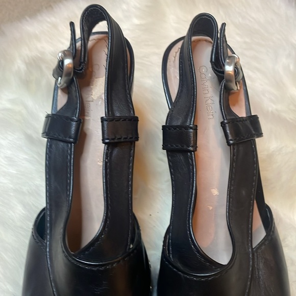 CALVIN KLEIN Valerie Black High Heel Shoes 9 Platform Spring Summer Woman’s - Picture 4 of 12